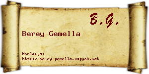 Berey Gemella névjegykártya